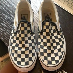 Checkered Vans.